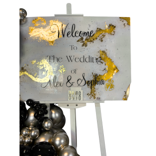Gold infused decor sign